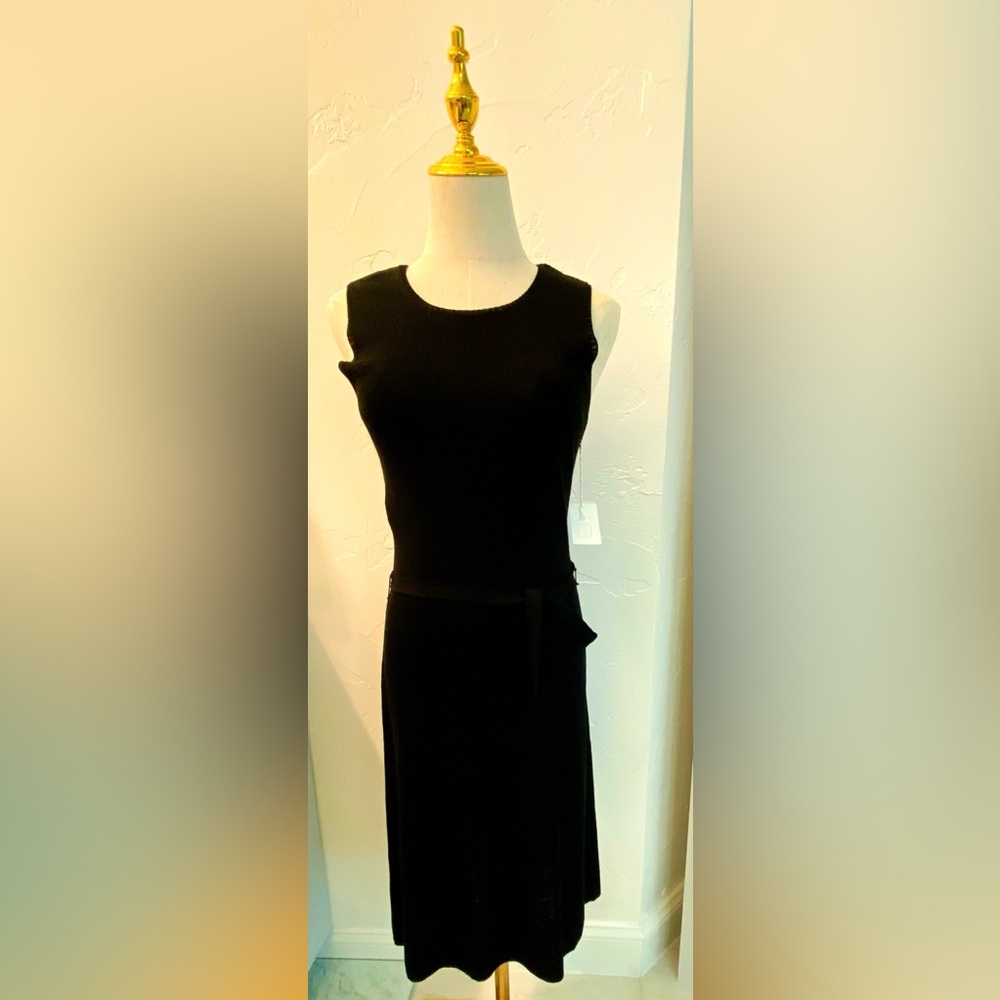 J. Crew Classic Black Sleeveless Midi Dress